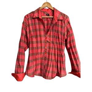 Beluva San Francisco Plaid Crinkle Top Size XL